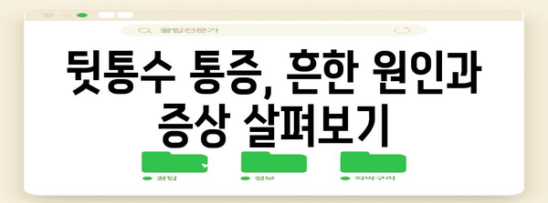 뒷통수 통증의 원인과 해결책