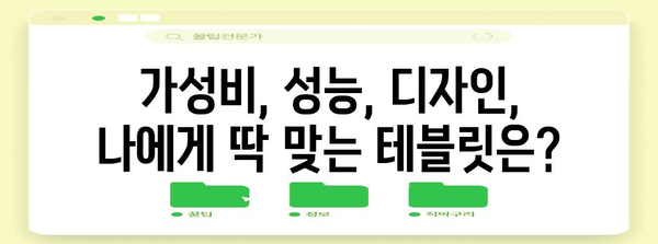2024년 테블릿 PC 추천 가이드, 가성비·성능·디자인 니즈별 비교