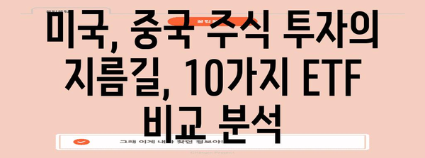 미국·중국 주식 투자의 명가! 10가지 ETF 비교 분석
