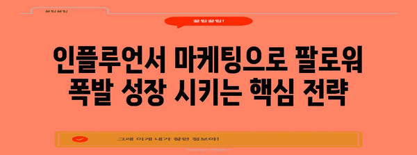 팔로워 폭발 성장 | 인플루언서 마케팅 비결