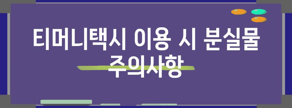 핵심 키워드 | 티머니택시, 분실물, 찾기