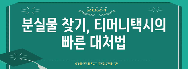 핵심 키워드 | 티머니택시, 분실물, 찾기