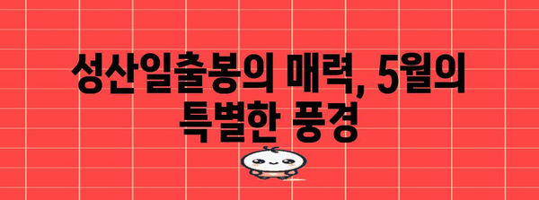 성산일출봉 5월 여행 완벽 가이드 | 숨겨진 명소와 꿀팁 대공개
